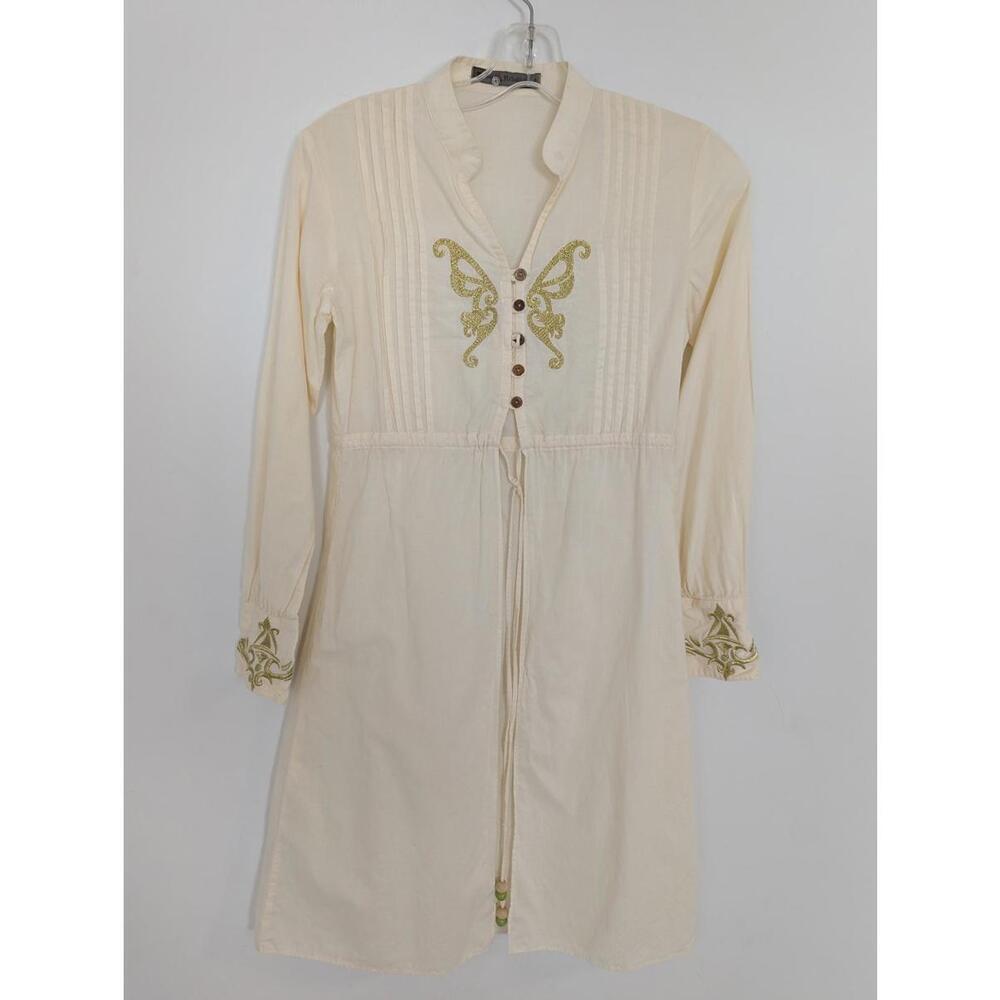 Tribal Rebellion Women's Embroidered Tunic Size 8 Bohemian 100% Cotton Y2K